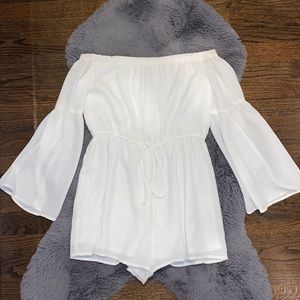 white off the shoulder romper
